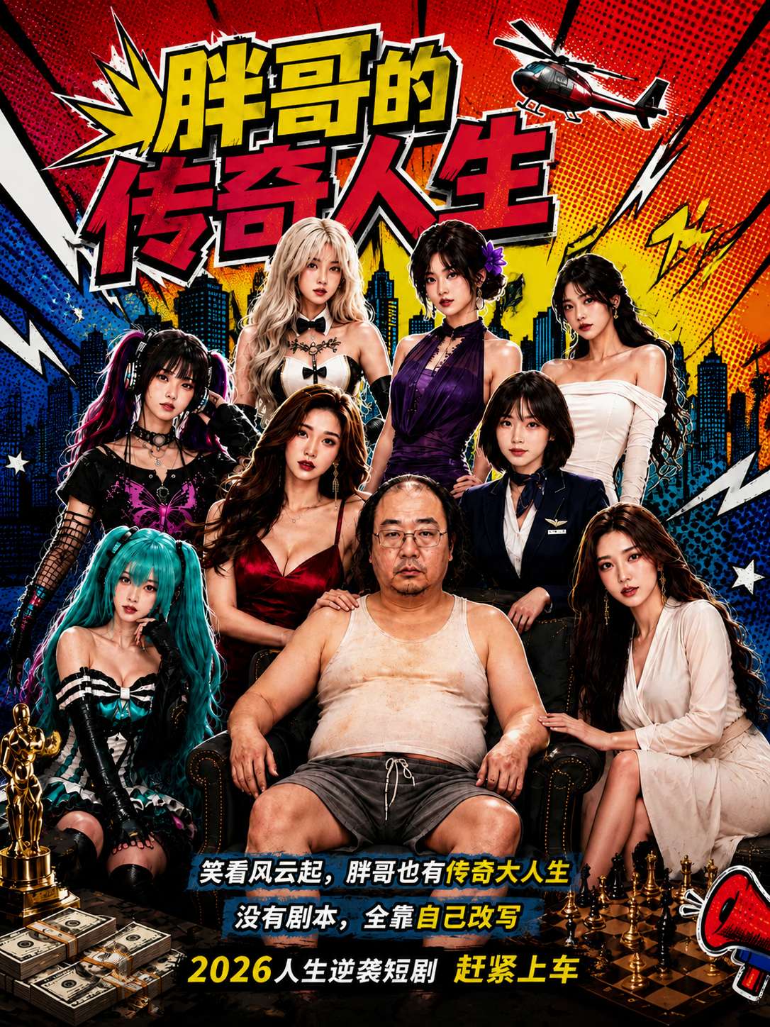 AI视频：胖哥的传奇人生