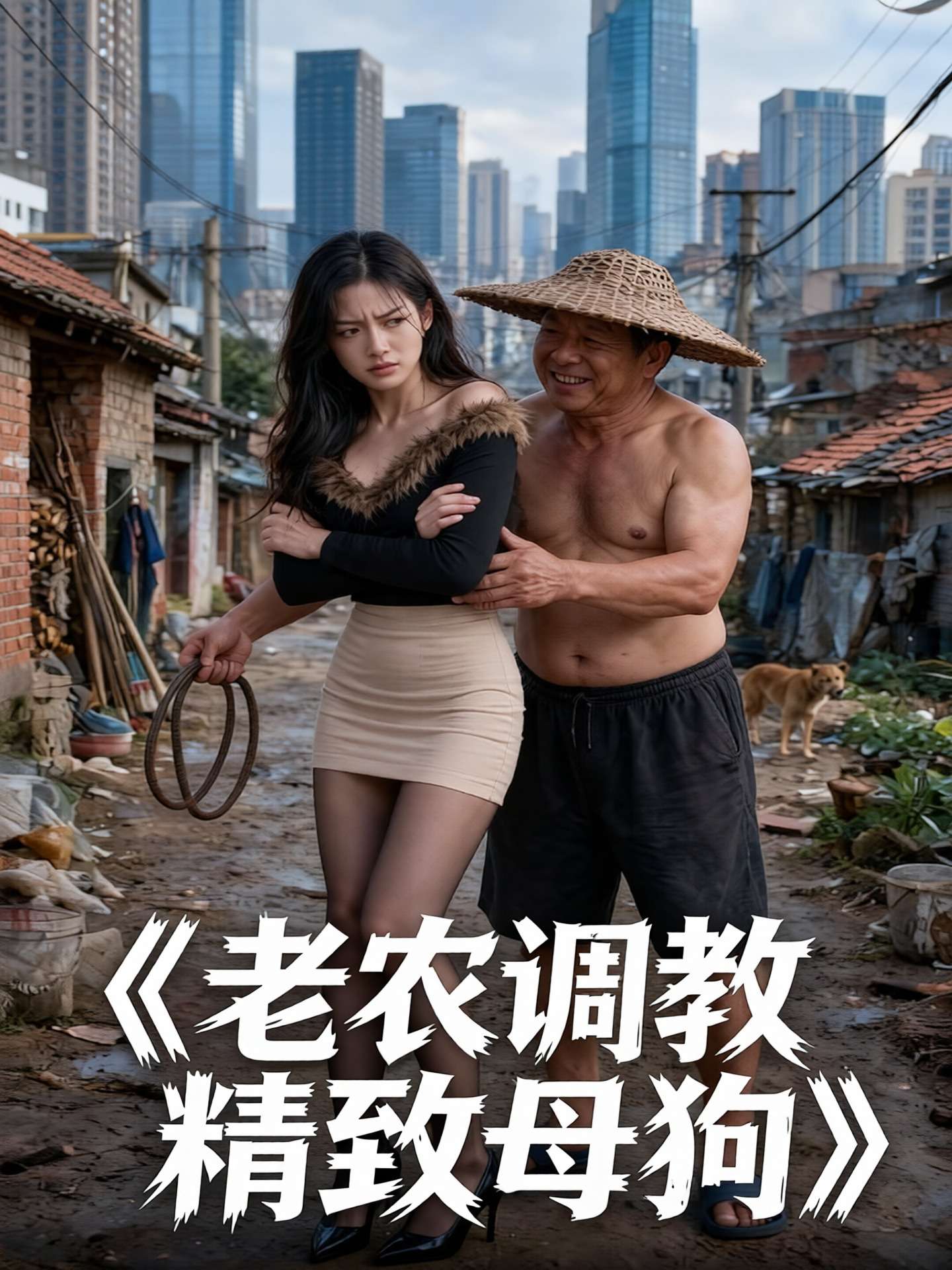 AI成人短剧：老农调教精致母狗