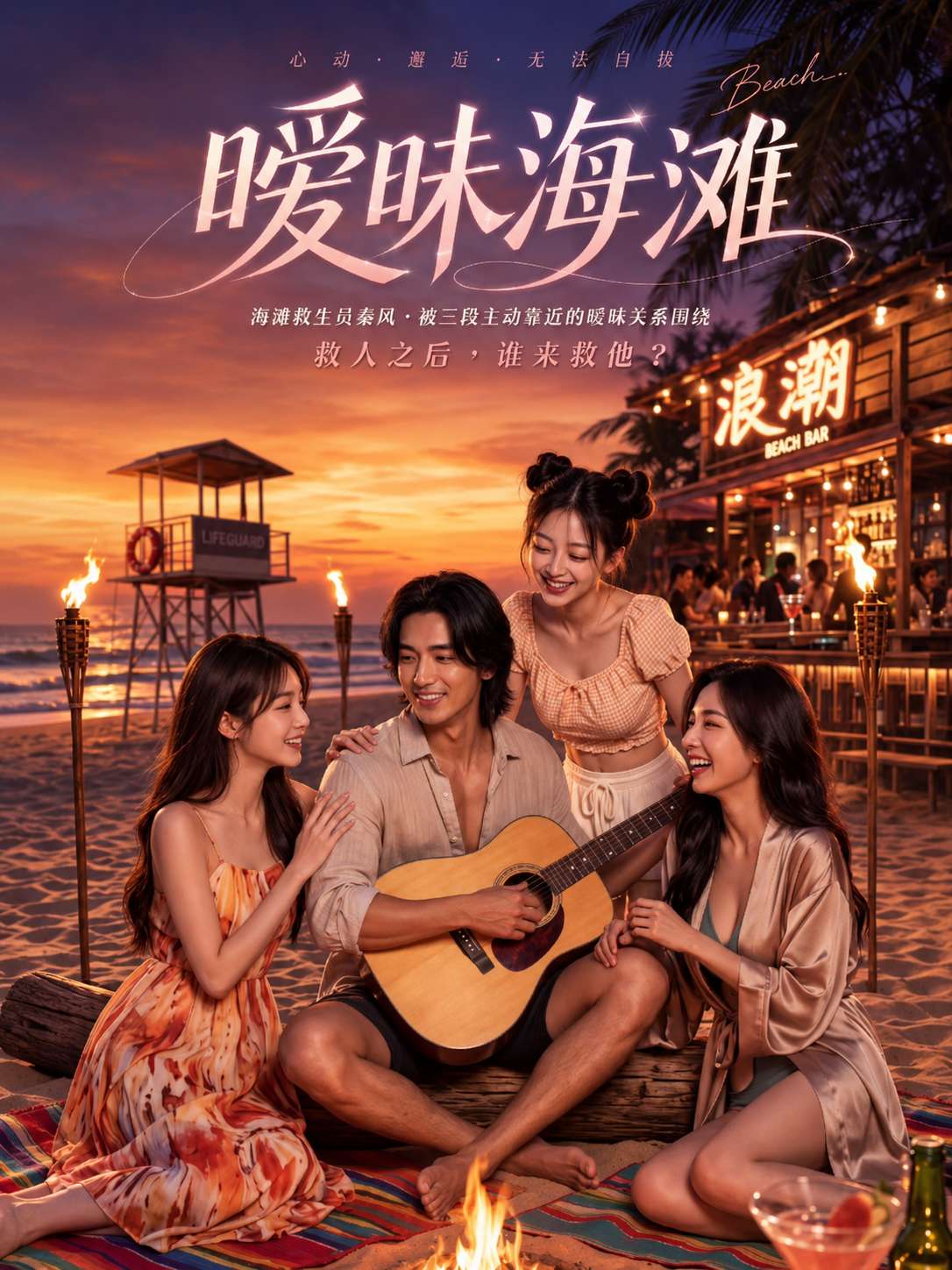 AI成人短剧：暧昧海滩