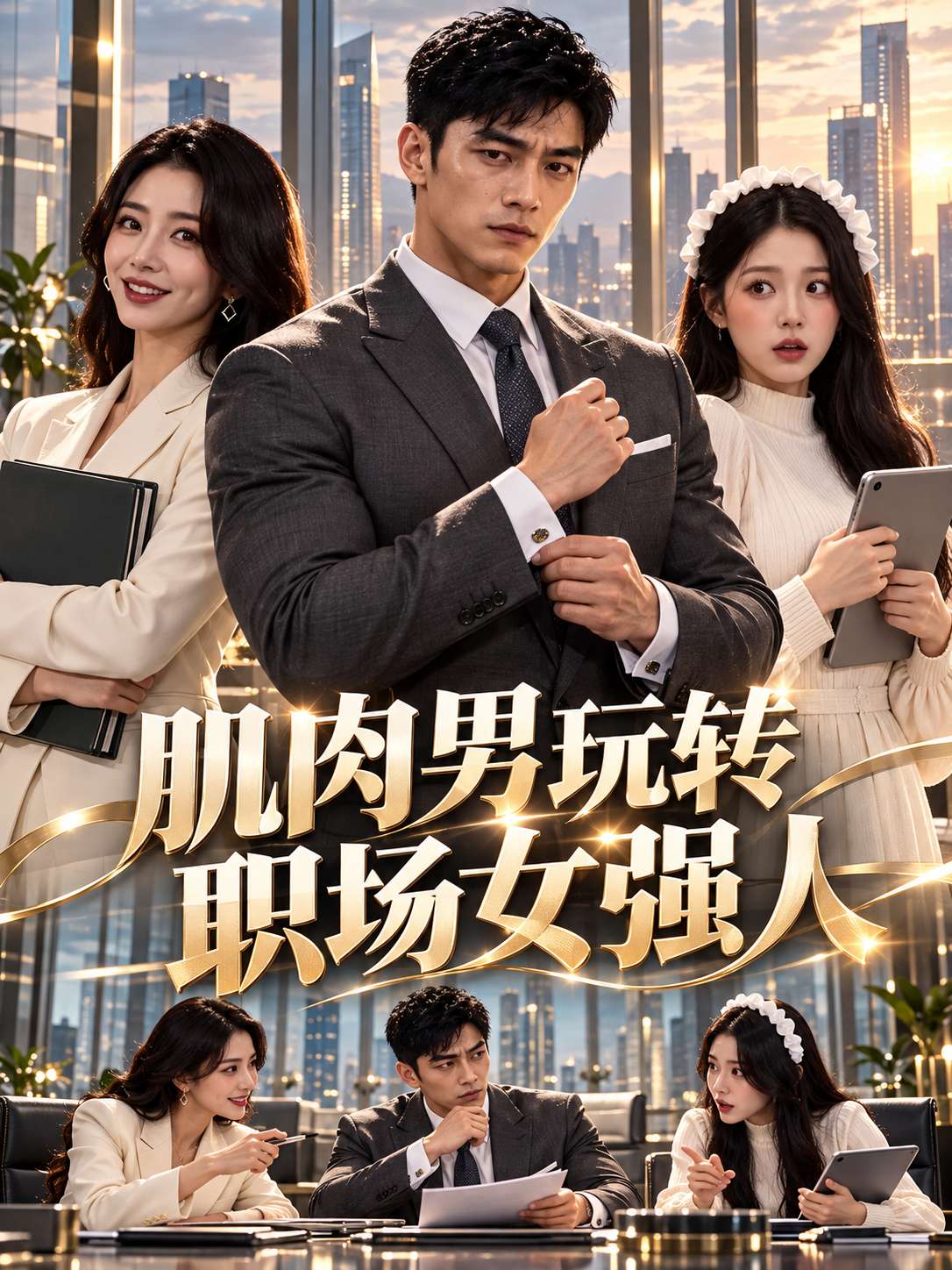 AI成人短剧：肌肉男玩转职场女强人