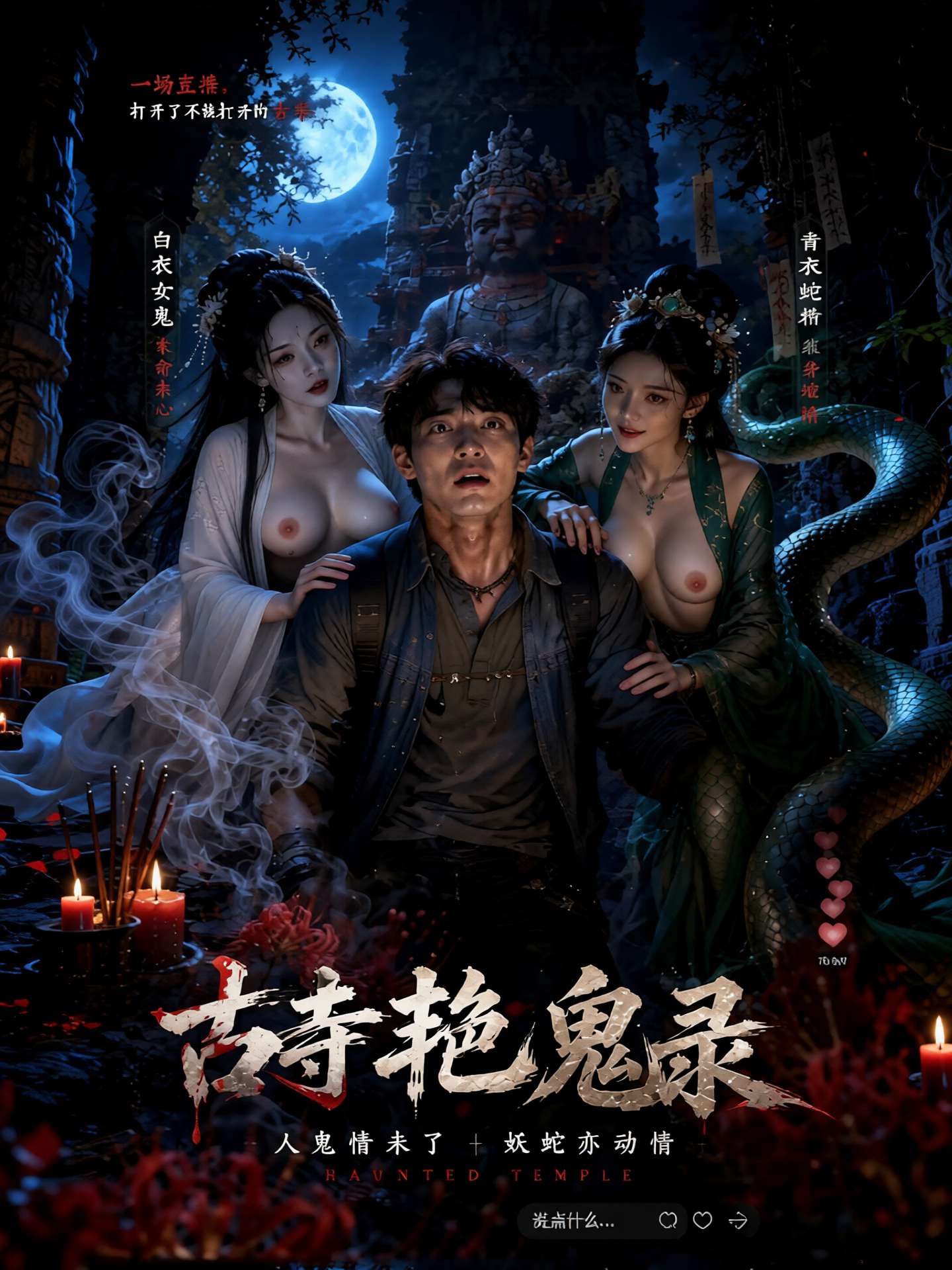 AI成人短剧：古寺艳鬼录